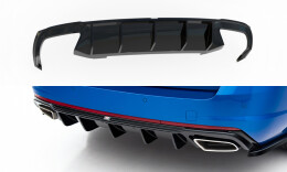 Street+ Heck Ansatz Diffusor V.2 passend für Skoda Octavia RS Mk3 / Mk3 FL Hatchback / Kombi schwarz Hochglanz