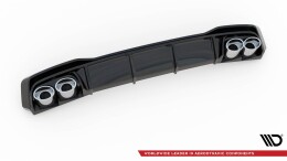 Heck Ansatz Diffusor schwarz Hochglanz + Sportauspuff Attrappe schwarz für Audi A7 C8 S-Line