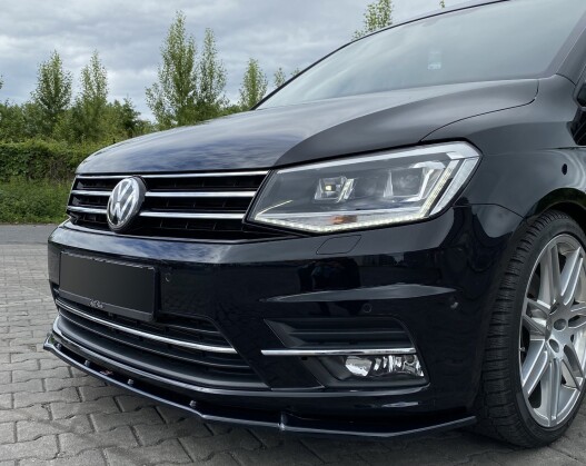 Cup Spoilerlippe Front Ansatz passend für VW Caddy Mk. 4 schwarz Hochglanz