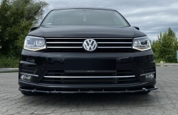 Cup Spoilerlippe Front Ansatz passend für VW Caddy Mk. 4 schwarz Hochglanz