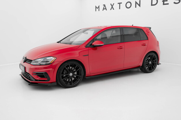 Street Pro Seitenschweller Ansatz Cup Leisten passend für VW Golf 7 R Facelift SCHWARZ