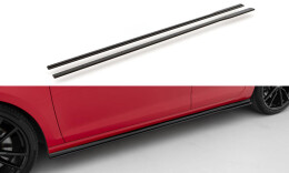 Street Pro Seitenschweller Ansatz Cup Leisten passend für VW Golf 7 R Facelift rot