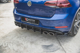 Street Pro Heckschürze Heck Ansatz Diffusor für VW Golf 7 R Facelift ROT