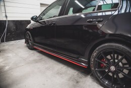 Street+ Seitenschweller Leisten passend für VW Golf 7 GTI TCR rot Hochglanz