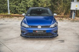 Street Pro Cup Spoilerlippe Front Ansatz für VW Golf 7 R Facelift schwarz+ Hochglanz Flaps