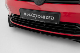 Street Pro Cup Spoilerlippe Front Ansatz passend für VW Golf 7 R Facelift SCHWARZ+ HOCHGLANZ FLAPS