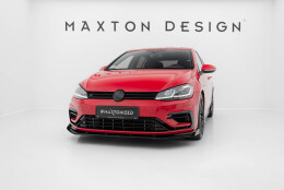 Street Pro Cup Spoilerlippe Front Ansatz passend für VW Golf 7 R Facelift rot+ Hochglanz Flaps