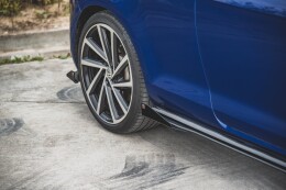 Street Pro Seitenschweller Ansatz Cup Leisten für VW Golf 7 R Facelift SCHWARZ+ HOCHGLANZ FLAPS
