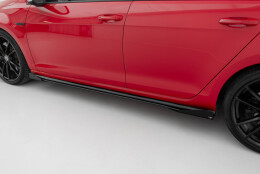 Street Pro Seitenschweller Ansatz Cup Leisten passend für VW Golf 7 R Facelift SCHWARZ+ HOCHGLANZ FLAPS