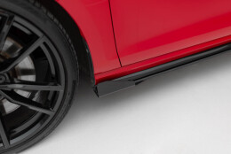Street Pro Seitenschweller Ansatz Cup Leisten passend für VW Golf 7 R Facelift SCHWARZ+ HOCHGLANZ FLAPS