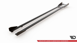 Street Pro Seitenschweller Leisten + Flaps passend für VW Golf R / R-Line Mk7 FL schwarz Hochglanz