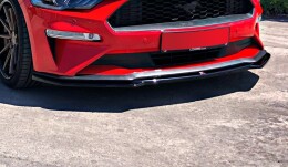 Cup Spoilerlippe Front Ansatz für Ford Mustang Mk. 6 Facelift schwarz Hochglanz