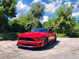 Cup Spoilerlippe Front Ansatz V.2 für Ford Mustang Mk. 6 FL schwarz Hochglanz