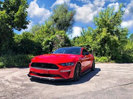 Cup Spoilerlippe Front Ansatz V.2 passend für Ford Mustang Mk. 6 Facelift schwarz Hochglanz