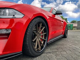 Seitenschweller Ansatz Cup Leisten passend für Ford Mustang Mk. 6 Facelift schwarz Hochglanz