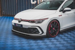 Street+ Spoilerlippe Front Ansatz passend für VW Golf GTI / GTE / GTD / R-Line Mk8 schwarz Hochglanz