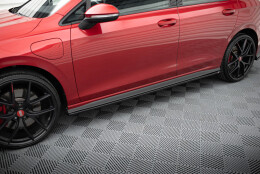 Seitenschweller Ansatz Cup Leisten V.1 passend für VW Golf GTI / GTE / GTI Clubsport / GTD / R-Line Mk8 schwarz Hochglanz
