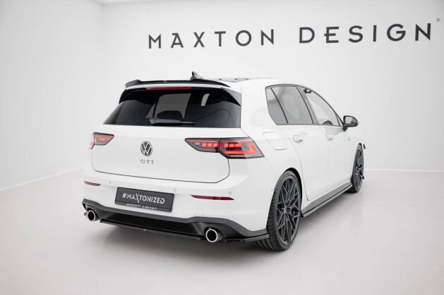 Mittlerer Cup Diffusor Heck Ansatz passend für VW Golf GTI Mk8 schwarz Hochglanz