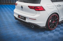 Mittlerer Cup Diffusor Heck Ansatz für VW Golf GTI Mk8 schwarz Hochglanz