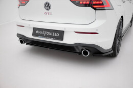 Mittlerer Cup Diffusor Heck Ansatz passend für VW Golf GTI Mk8 schwarz Hochglanz