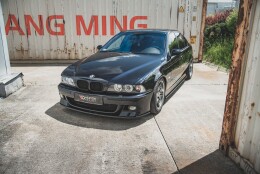 Cup Spoilerlippe Front Ansatz passend für Seite + Cup Spoilerlippe Front Ansatz passend für BMW M5 / 5 M-Paket E39 schwarz Hochglanz