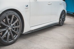 Seitenschweller Ansatz Cup Leisten für Lexus IS F Mk2 schwarz Hochglanz