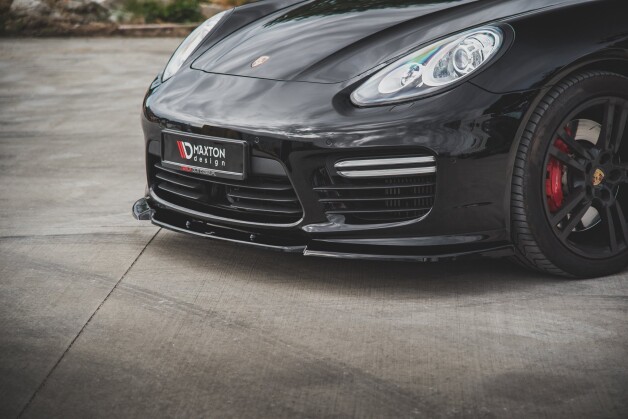 Cup Spoilerlippe Front Ansatz V.1 passend für Porsche Panamera Turbo 970 Facelift schwarz Hochglanz