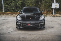 Cup Spoilerlippe Front Ansatz V.1 für Porsche Panamera Turbo 970 FL schwarz Hochglanz