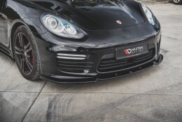Cup Spoilerlippe Front Ansatz V.1 passend für Porsche Panamera Turbo 970 Facelift schwarz Hochglanz