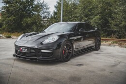 Cup Spoilerlippe Front Ansatz V.1 passend für Porsche Panamera Turbo 970 Facelift schwarz Hochglanz