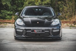 Cup Spoilerlippe Front Ansatz V.2 für Porsche Panamera Turbo 970 FL schwarz Hochglanz