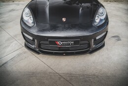 Cup Spoilerlippe Front Ansatz V.2 passend für Porsche Panamera Turbo 970 Facelift schwarz Hochglanz
