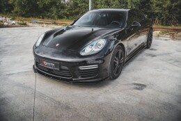 Cup Spoilerlippe Front Ansatz V.2 passend für Porsche Panamera Turbo 970 Facelift schwarz Hochglanz