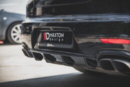 Heck Ansatz Diffusor passend für Porsche Panamera Turbo 970 Facelift schwarz Hochglanz