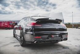 Heck Ansatz Diffusor passend für Porsche Panamera Turbo 970 Facelift schwarz Hochglanz