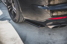 Heck Ansatz Flaps Diffusor für Porsche Panamera Turbo 970 Facelift Carbon Look