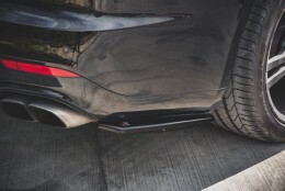 Heck Ansatz Flaps Diffusor passend für Porsche Panamera Turbo 970 Facelift Carbon Look