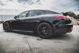 Heck Ansatz Flaps Diffusor passend für Porsche Panamera Turbo 970 Facelift Carbon Look