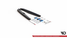 Heck Ansatz Flaps Diffusor passend für Porsche Panamera Turbo 970 Facelift Carbon Look