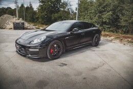 Seitenschweller Ansatz Cup Leisten für V.1 für Porsche Panamera Turbo 970 Facelift schwarz Hochglanz