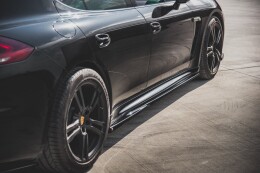 Seitenschweller Ansatz Cup Leisten V.1 für Porsche Panamera Turbo 970 FL schwarz Hochglanz