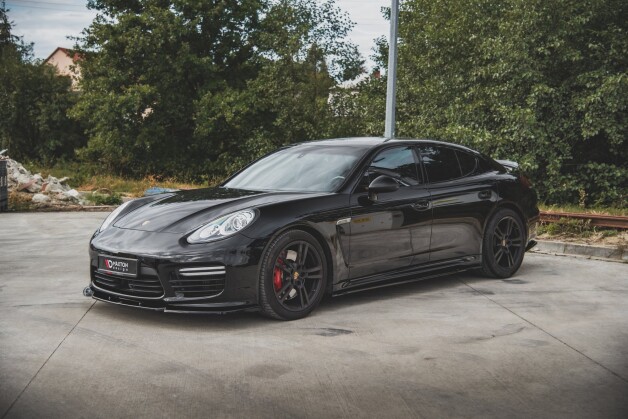Seitenschweller Ansatz Cup Leisten V.2 passend für Porsche Panamera Turbo 970 Facelift schwarz Hochglanz