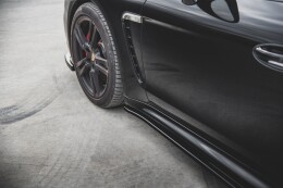 Seitenschweller Ansatz Cup Leisten V.2 für Porsche Panamera Turbo 970 Facelift schwarz Hochglanz