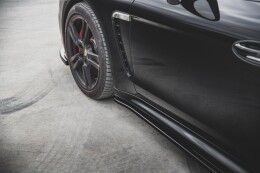 Seitenschweller Ansatz Cup Leisten V.2 für Porsche Panamera Turbo 970 FL schwarz Hochglanz