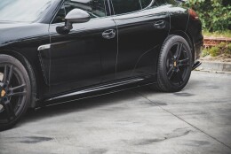 Seitenschweller Ansatz Cup Leisten V.2 passend für Porsche Panamera Turbo 970 Facelift schwarz Hochglanz