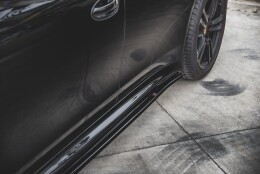 Seitenschweller Ansatz Cup Leisten V.2 passend für Porsche Panamera Turbo 970 Facelift schwarz Hochglanz