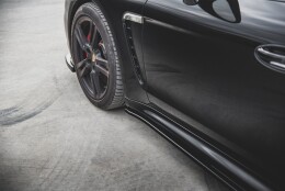 Seitenschweller Ansatz Cup Leisten V.2 passend für Porsche Panamera Turbo 970 Facelift schwarz Hochglanz