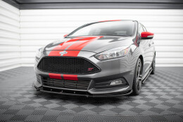 Cup Spoilerlippe Front Ansatz V.4 passend für Ford Focus ST Mk3 Facelift schwarz Hochglanz