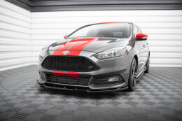 Cup Spoilerlippe Front Ansatz V.5 für Ford Focus ST Mk3 FL schwarz Hochglanz