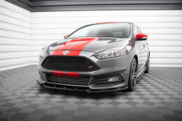 Street+ Spoilerlippe Front Ansatz V.5 passend für Ford Focus ST Mk3 FL schwarz Hochglanz